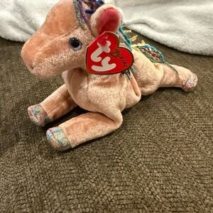 Ty Zodiac Horse Plush with Pink and Tan Accents